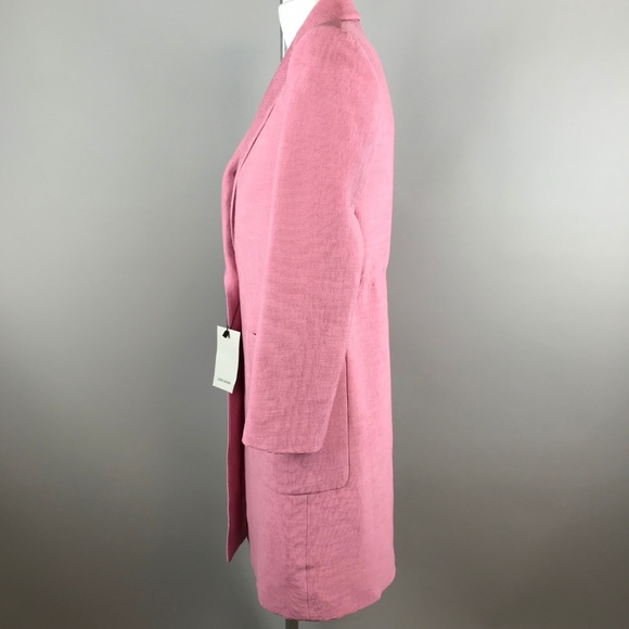 Zara Basic Textured Weave Coat Jacket Pink Size XS - Picture 5 of 7